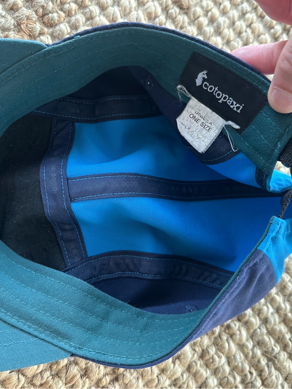 Cotopaxi Unisex Teal Do Good 5 Panel Navy & Bright Blue Colorblock Cap - Picture 6 of 6